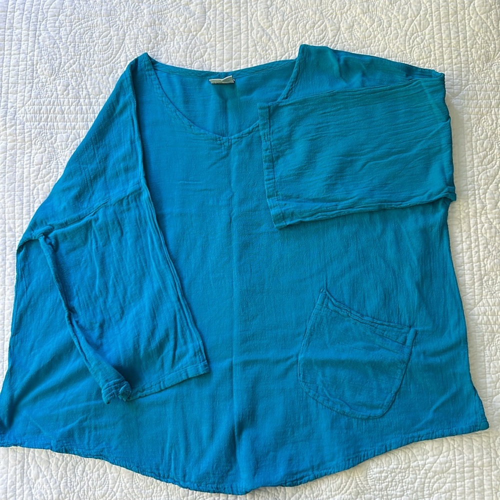 WaterSister Cotton Gauze JOEY top - Turquoise OSFM